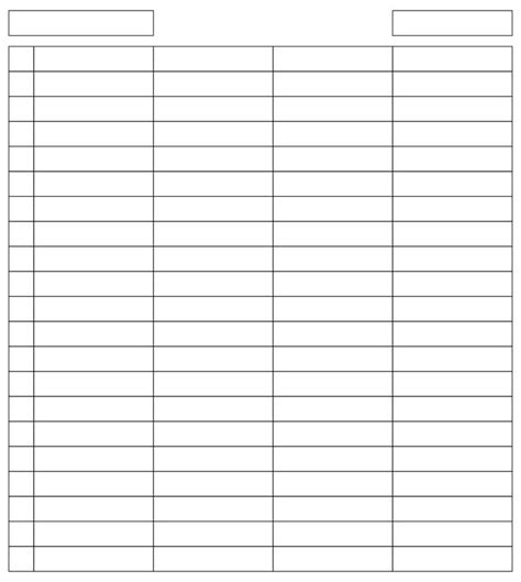 Free blank 5 column chart - MyleeArlah