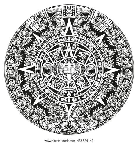 Mayan Symbols Calendar Stock Illustration 438824143