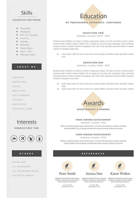 Pin by Brandstyle on Personal Branding | Resume template professional ...