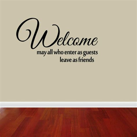 Welcome Enter As Guests Vinyl Wall Decal Quote Sticker Decor ...