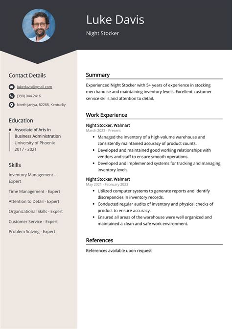 Night Stocker Resume: Job Description, Sample & Guide