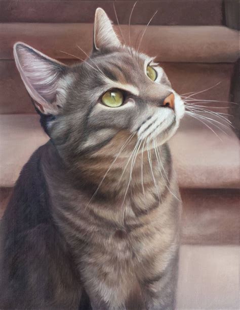 CAT PORTRAIT - Oil Painting - Pet Portrait - Cat Painting - Tabby Cat Art