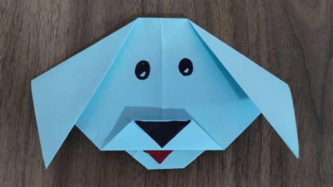 How To Fold An Easy Origami Dog Face in 2021 | Origami dog face ...