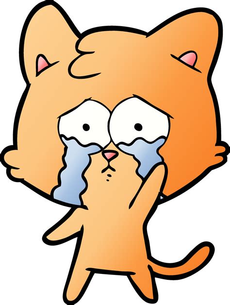 gato llorando de dibujos animados 12545194 Vector en Vecteezy