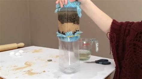 Homemade Water Filter completed - Science Project - YouTube