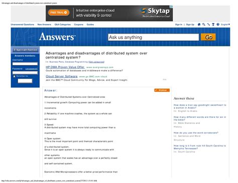 Advantages and Disadvantages of Distributed System Over Centralized ...