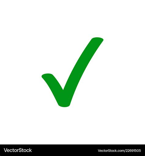 Green tick checkmark icon Royalty Free Vector Image