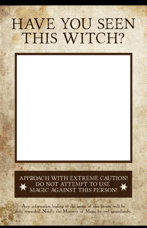 Harry Potter Wanted Poster Template