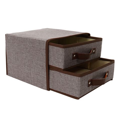 Foldable 2-Drawer Fabric Storage Bin Chest Unit for Closet Organizer ...