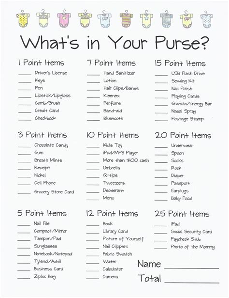 Free Printable What's In Your Purse Game - Printable Word Searches