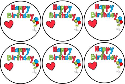 Happy Birthday Printable Stickers - Printable Word Searches