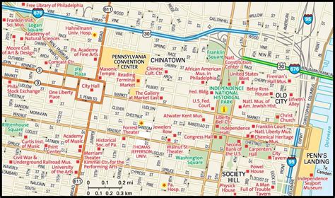 Downtown Philadelphia map - Map of downtown Philadelphia (Pennsylvania ...