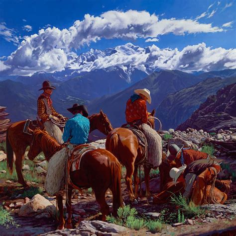 (SOLD) “Cowboys at Work” 36″x36" Oil | Western paintings, Western art ...