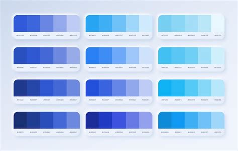 Premium Vector | Set Blue pantone color palette in rgb hex Blue color ...