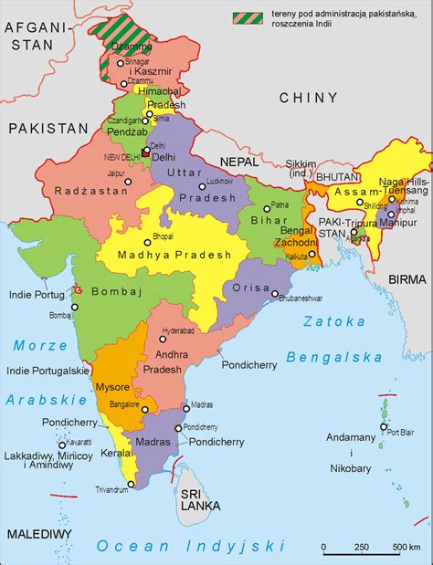 India Political Map Hd