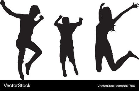 Jumping family silhouette Royalty Free Vector Image