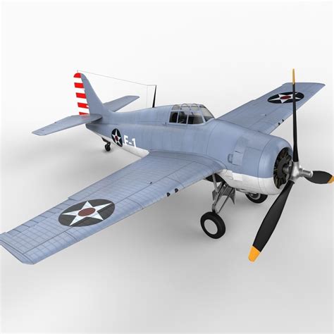 Grumman F4F Wildcat 3D Model .max .obj .3ds .c4d .lwo .lw .lws .ma .mb ...