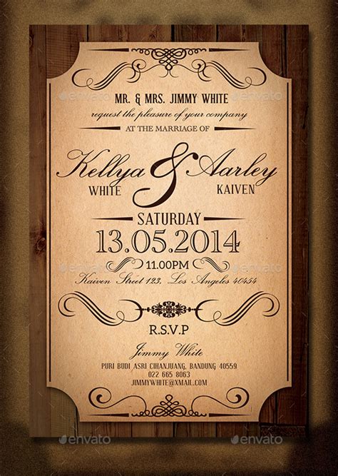 Vintage Wedding Invitation - 17+ Examples