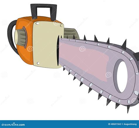 Chainsaw cartoon stock illustration. Illustration of sharp - 48601562