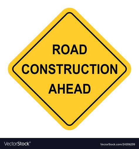 Road construction ahead traffic sign Royalty Free Vector