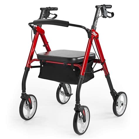 Buy Zler Heavy Duty Rollator Walker 500 lbs - Bariatric Medical ...