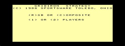 Gridiron Strategy (1988) - MobyGames