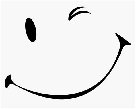 Smiley Transparent - Black And White Wink Smiley Face, HD Png Download ...