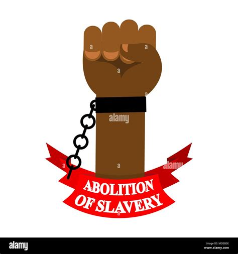 Abolition of slavery. Arm slave with broken shackles. Broken chain ...