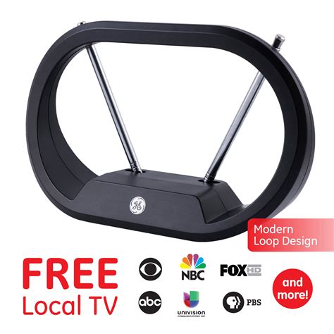 GE Modern Loop Indoor HDTV Antenna, 30 mile Range, 4K Ultra HD, 1080p ...