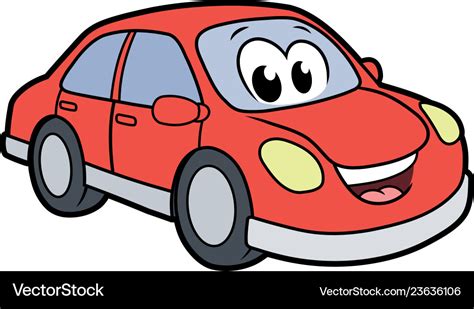 Cute smiling car Royalty Free Vector Image - VectorStock