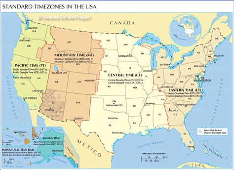 Free Printable Time Zone Map United States