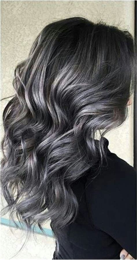 dark hair with silver highlights - waypointhairstyles