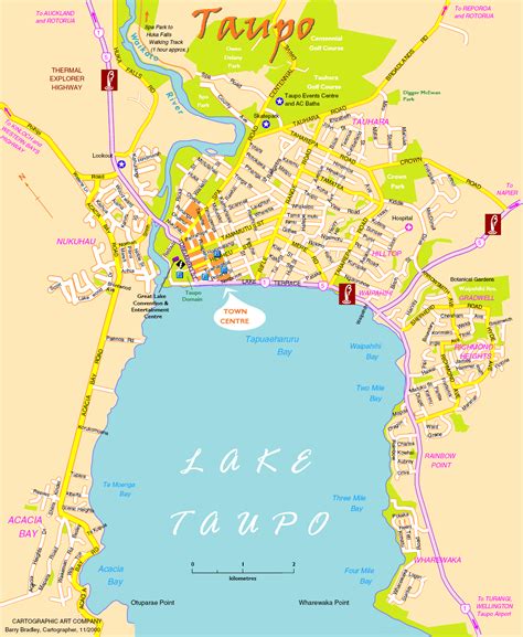 Taupo New Map Zealand City | Political Map of New Zealand