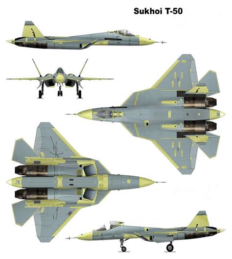 Sukhoi Russian T-50 SU-50 PAK FA Stealth Fighter Military Jet Aircraft ...