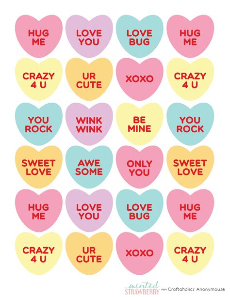 Candy heart printable – Artofit