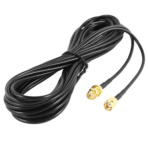 RP-SMA Male to Female Wifi Antenna Connector Extension Cable Black 10M ...