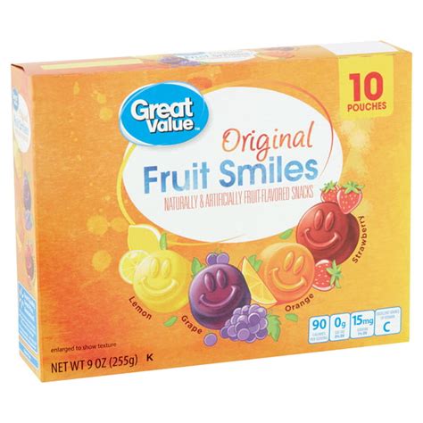 Great Value Fruit Smiles Flavored Snacks, 9 oz - Walmart.com - Walmart.com