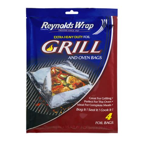 Reynolds Wrap Extra Heavy Duty Aluminum Foil Grill & Oven Bag, 4 count ...