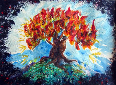 Burning Bush Painting by Sarah Hornsby