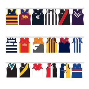 AFL ALL TEAM PARTY BUNTING GUERNSEY SHAPE - Party Shop