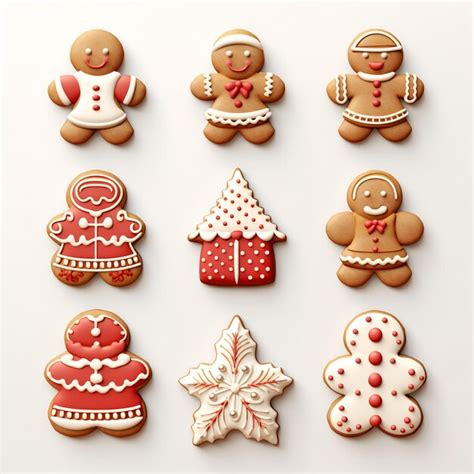 Premium AI Image | Set of cute christmas cookies of different shapes on ...