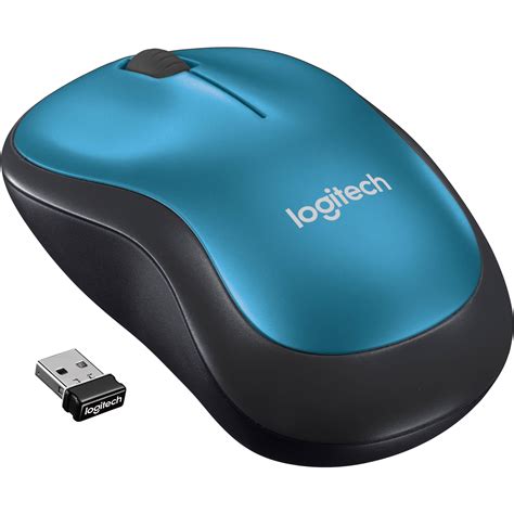 Logitech M185 Wireless Mouse (Blue/Black) 910-003636 B&H Photo