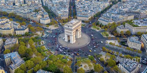 Over Paris Arc de Triomphe Fall Colors Photograph by Mike Reid - Fine ...