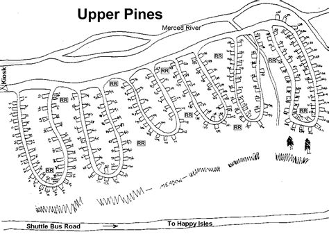 Yosemite National Park Upper Pines Campground Map | Yosemite map ...