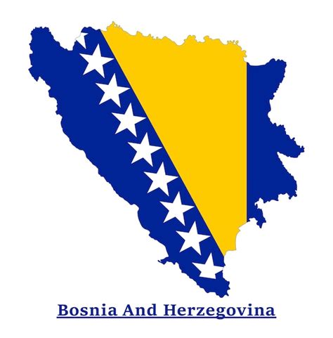 Premium Vector | Bosnia And Herzegovina National Flag Map Design ...