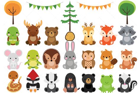 Woodland Baby Animals Clipart Graphic by ClipArtisan · Creative Fabrica