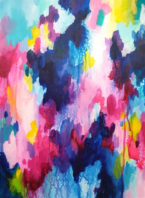 Blue and Pink Abstract Painting Contemporary Painting | Etsy