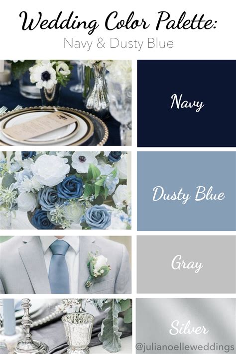 Navy blue dusty blue wedding color palette – Artofit