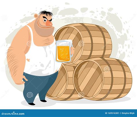 Man drinking beer stock vector. Illustration of hand - 169516381