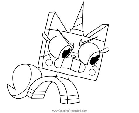 Princess Unikitty Angry Unikitty Coloring Page for Kids - Free Unikitty ...